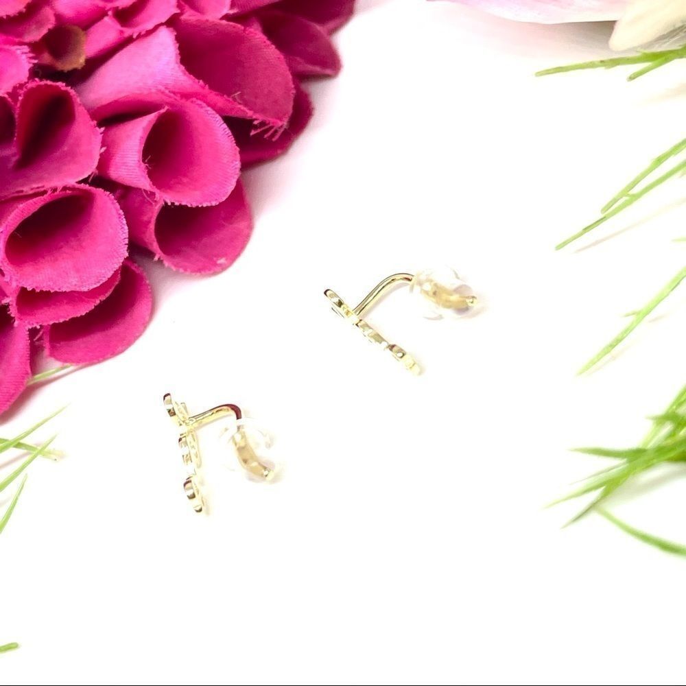 NEW⚜️14K STERLING SILVER “LOVE” Script Earrings - Picture 5 of 13